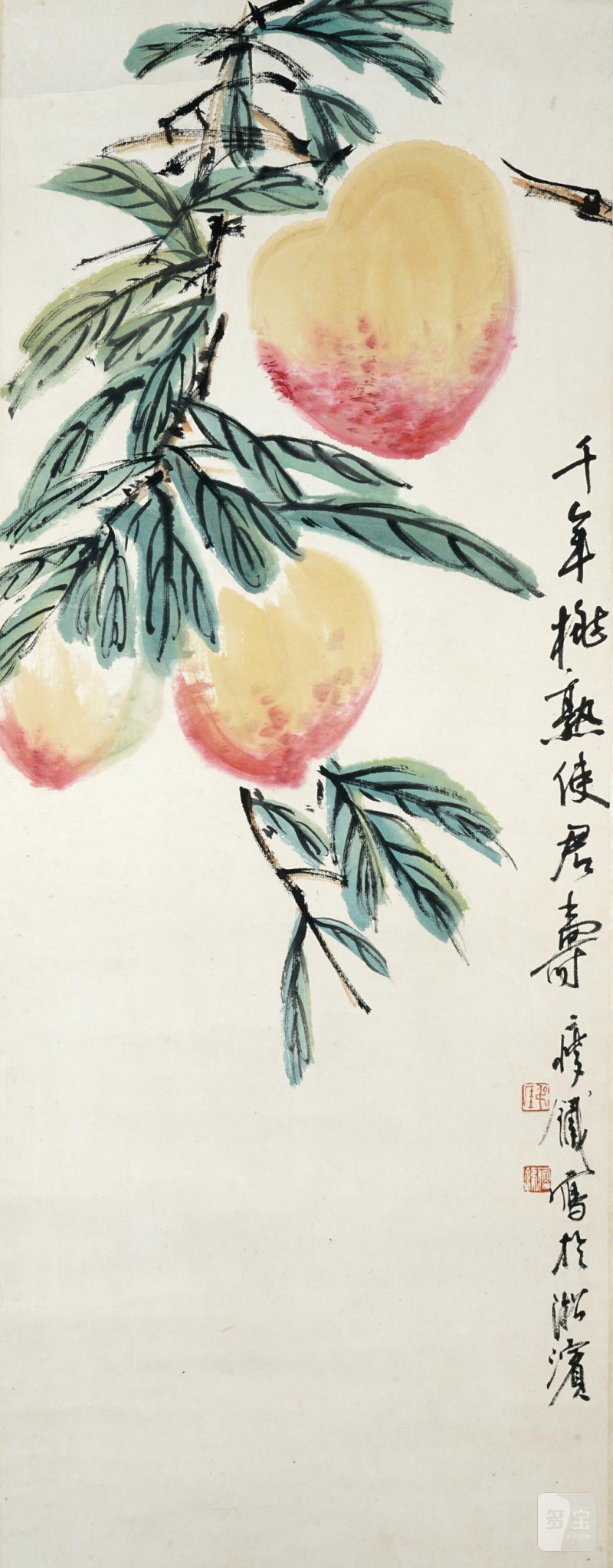    錢瘦鐵 壽桃圖